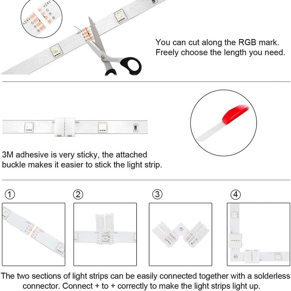LED Strips Lights Color Changing Full Kit with 44-Keys RF Remote