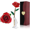 LOVLO Gold Dipped Rose 24k Red Gold Plated Rose
