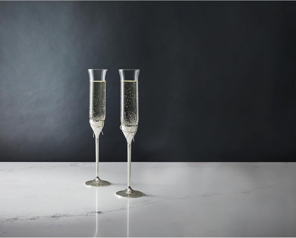 Wedgwood Vera Wang Love Knots Toasting Flute Pair
