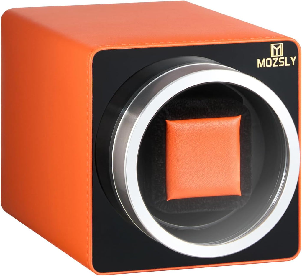 Rotare™ Single Watch Winder — Whisper-Quiet Motor & 12 Rotation Modes (Leather)