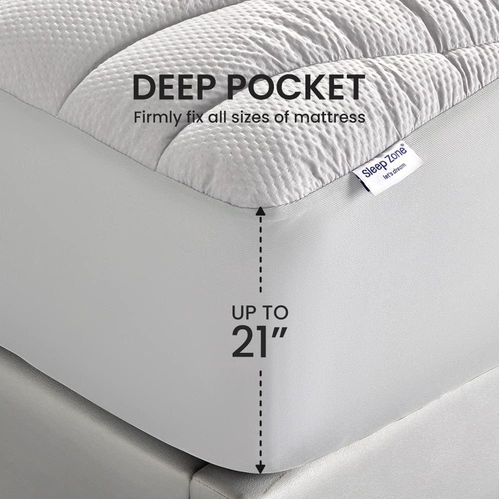 SLEEP ZONE King Size Cooling Mattress Pad