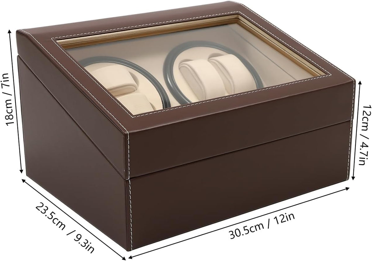 Valcourt™ Automatic Watch Winder Box — 4 Winders + 6 Storage, Japanese Motor