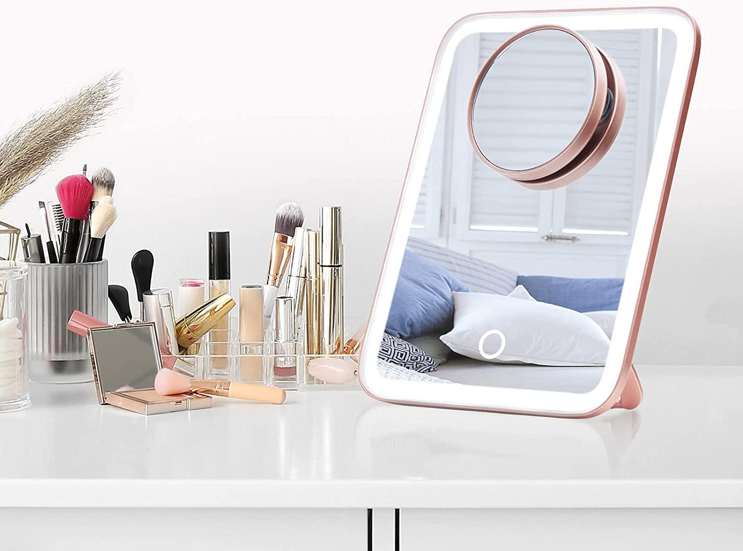 Fancii Portable LED Makeup Mirror with 3 Adjustable Light Settings