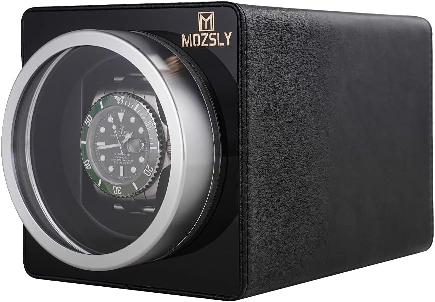 Rotare™ Single Watch Winder — Whisper-Quiet Motor & 12 Rotation Modes (Leather)