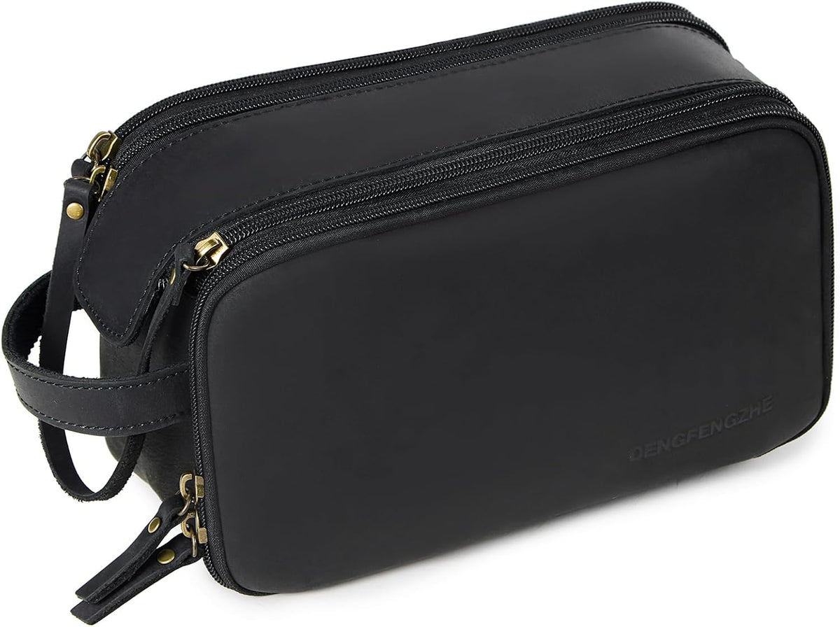 Ridgeway™ Full-Grain Leather Travel Pouch — Black