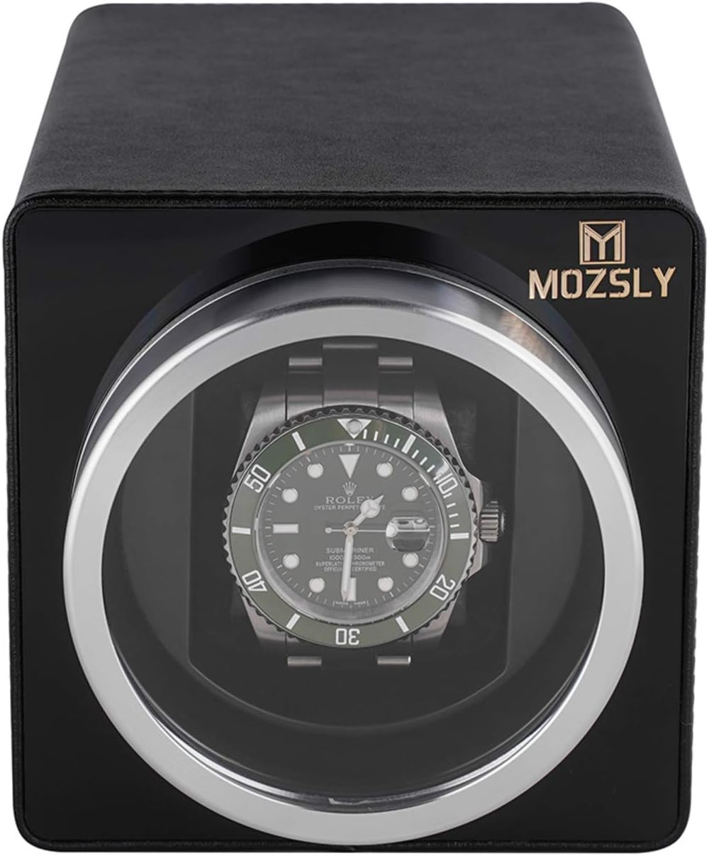 Rotare™ Single Watch Winder — Whisper-Quiet Motor & 12 Rotation Modes (Leather)