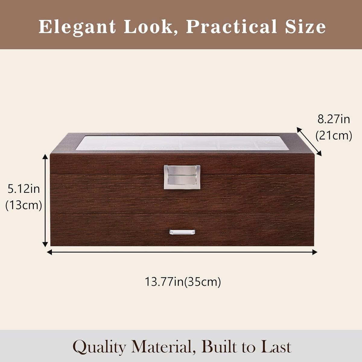ProCase Lacquered Finish Wooden Men's Jewelry Box