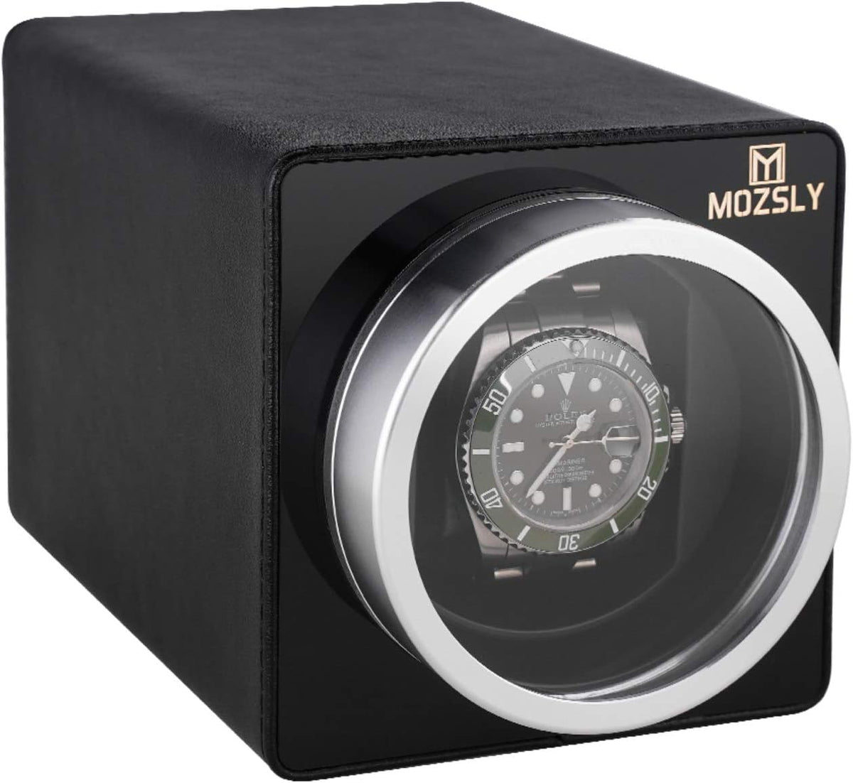 Rotare™ Single Watch Winder — Whisper-Quiet Motor & 12 Rotation Modes (Leather)