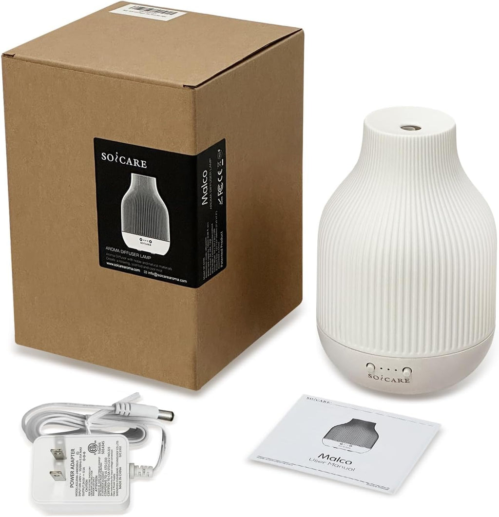 Elegant Ceramic Diffuser for Essential Oils with Solid Wood 