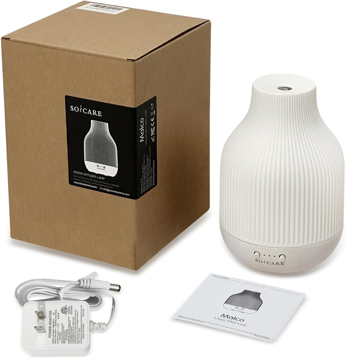 Elegant Ceramic Diffuser for Essential Oils with Solid Wood 
