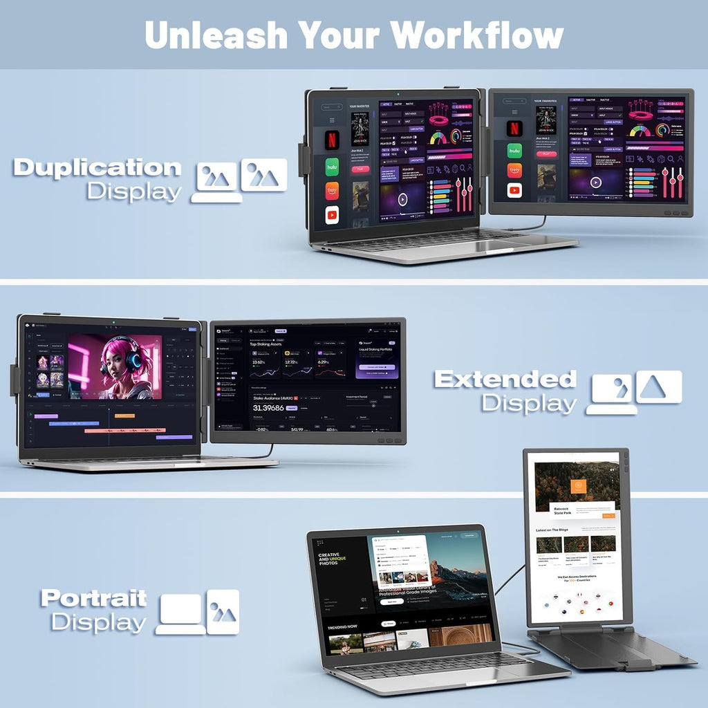 KEFEYA Laptop Screen Extender 14" FHD 1080P Full HD IPS Port