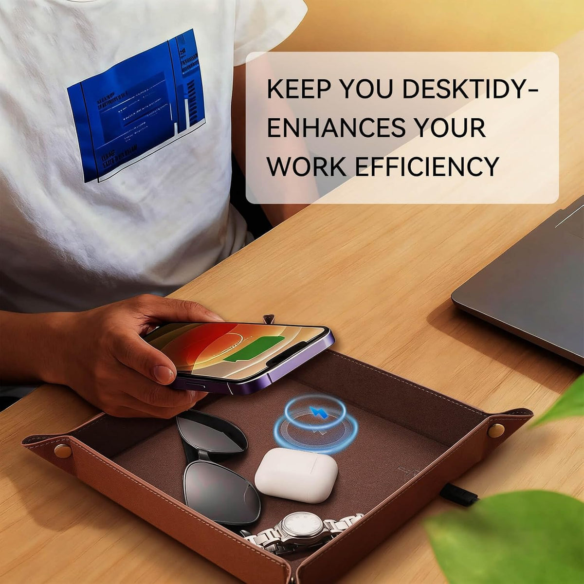 Norwood™ 15W Wireless Charging Valet Tray — Foldable