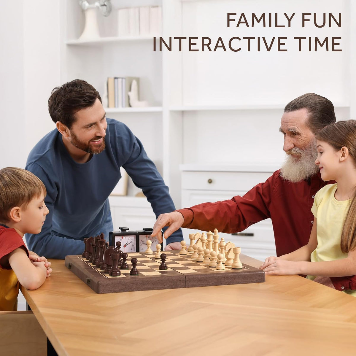 38 cm Walnut Chess and Checkers Set