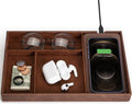 Norwood™ Wireless Charging Valet Station — 3-Compartment, Brown