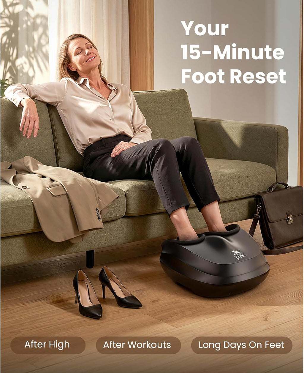 BOB AND BRAD Shiatsu Foot Massager Lite with Heat and Remote