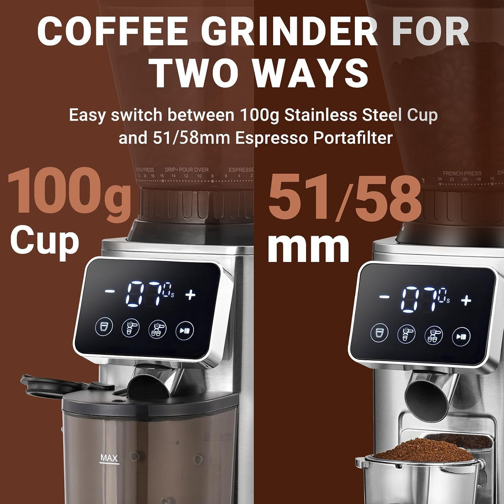 AMZCHEF Conical Burr Electric Coffee Grinder
