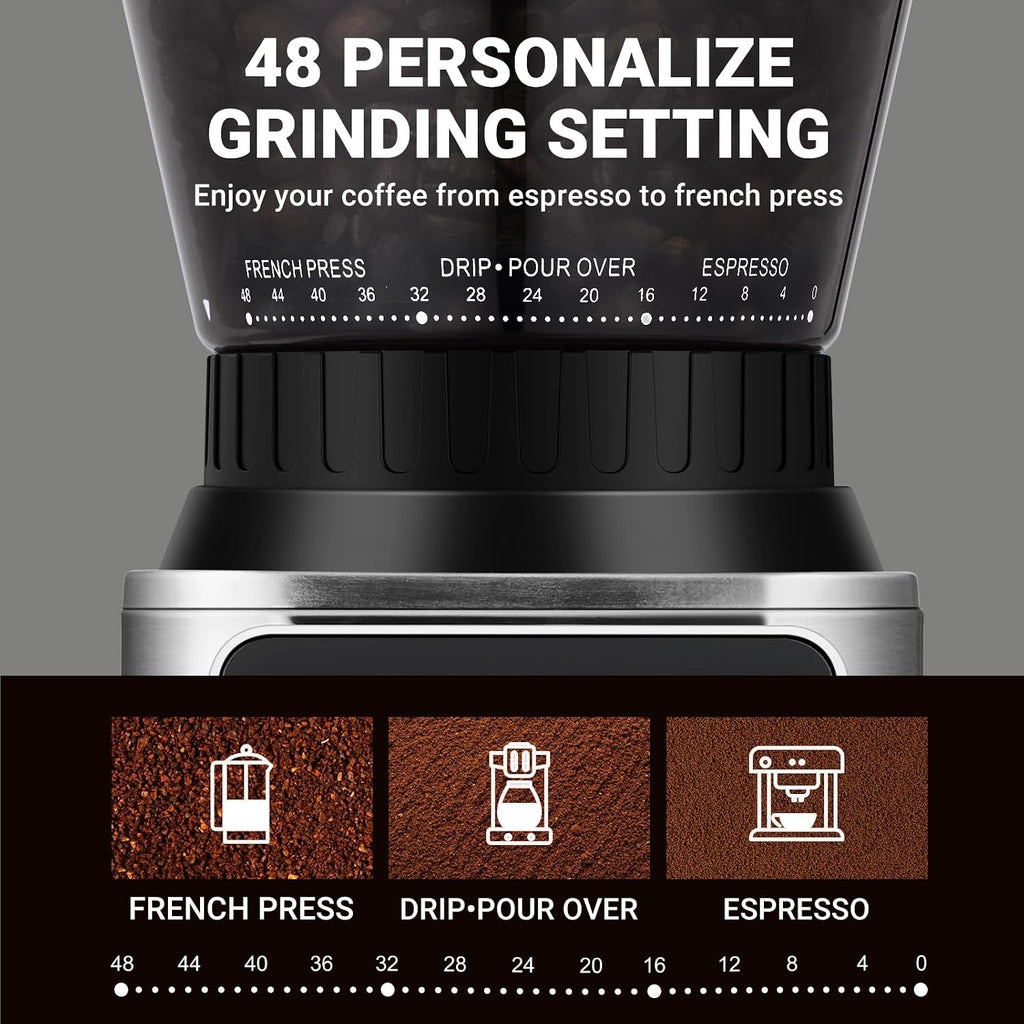 AMZCHEF Conical Burr Electric Coffee Grinder