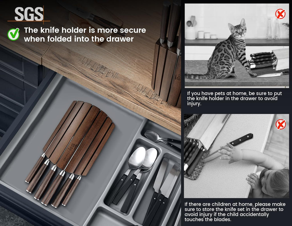 SYOKAMI Knife Set 7 Piece Japanese Style Kitchen Knife Set W