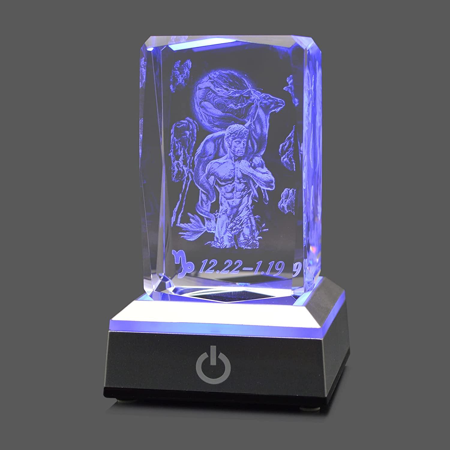 hochance 3D Rose Crysatl with LED Display Base