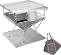 CAMPINGMOON Portable Stainless Steel Wood Burning Grill and 