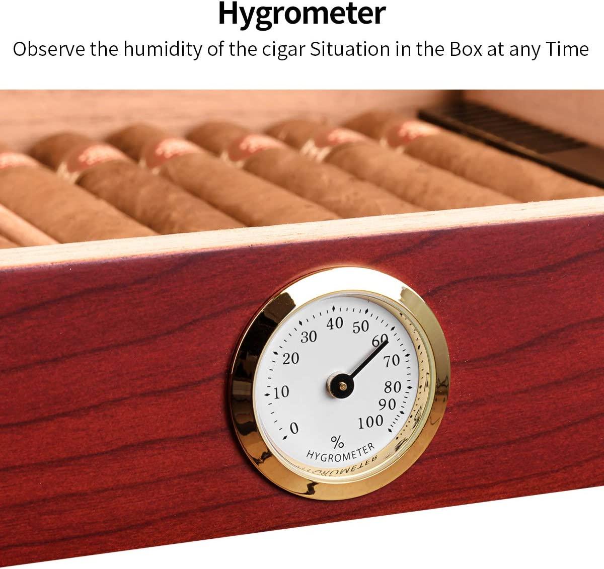 CIGARLOONG Cigar Humidor Spanish Cedar Desktop Box with Humidifier and