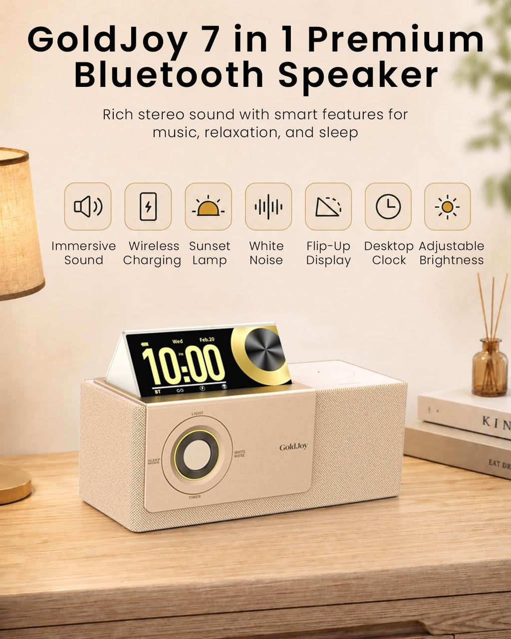 Wireless Bluetooth Speaker with Sunset Light