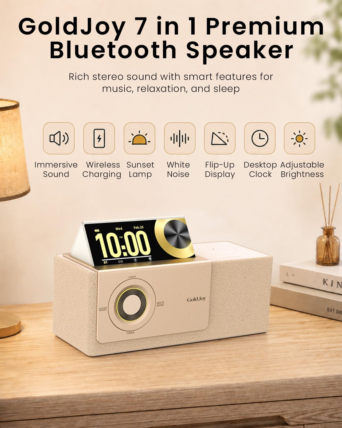 Wireless Bluetooth Speaker with Sunset Light