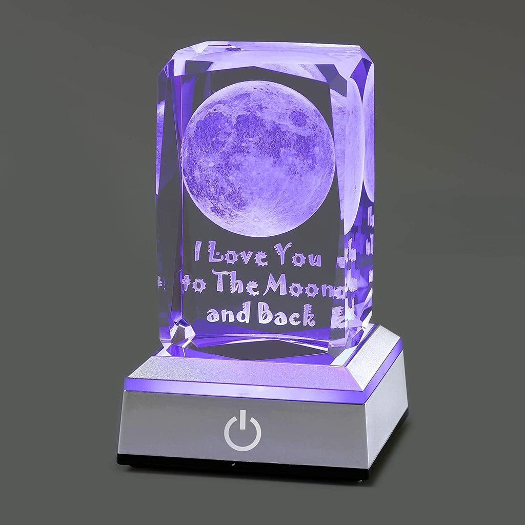 hochance 3D Rose Crysatl with LED Display Base