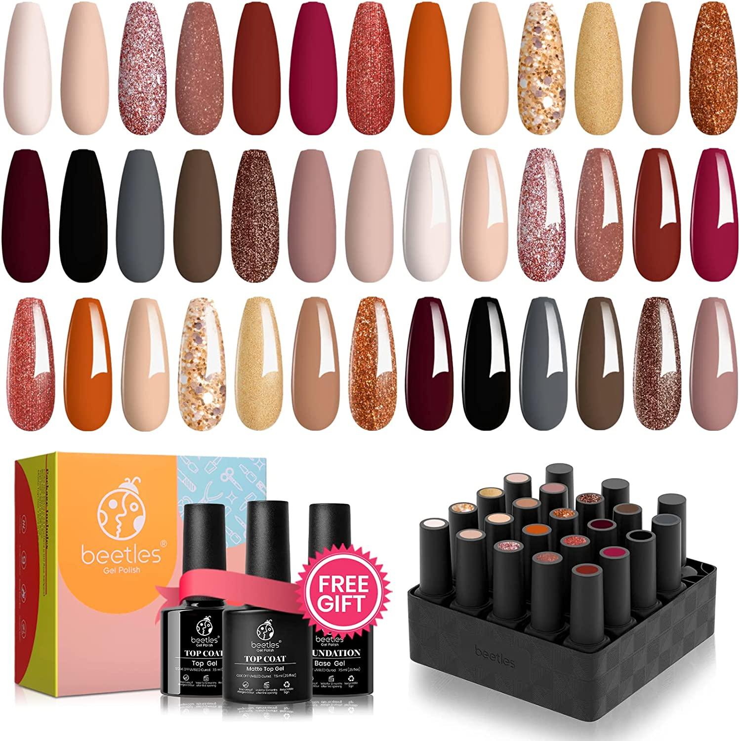 Beetles Gel Nail Polish Kit — 20 Mini Colours with Base & Top Coat