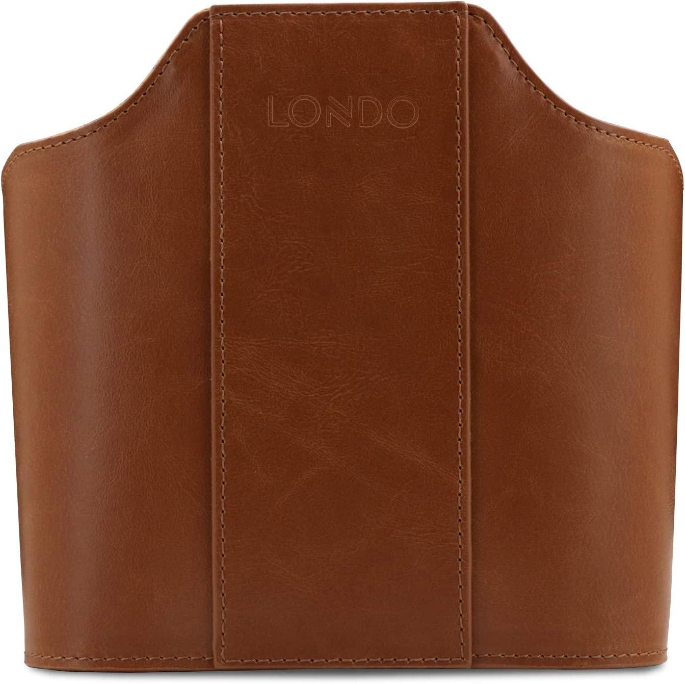 Leather Remote Control Organizer and Caddy with Tablet Slot