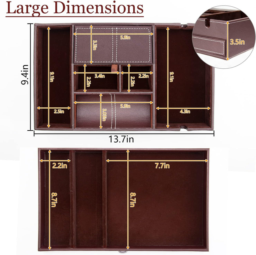 Norwood™ 2-Tier Valet Box with Charging Station — Brown