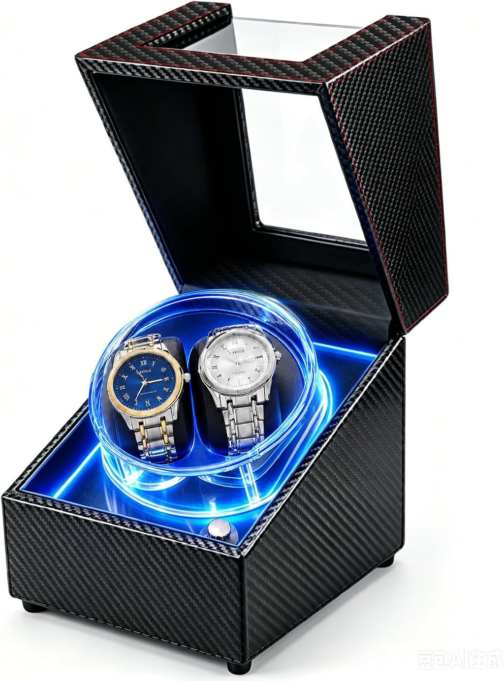 Rotare™ Twin Watch Winder — 5 Modes with Crystal Display Glass