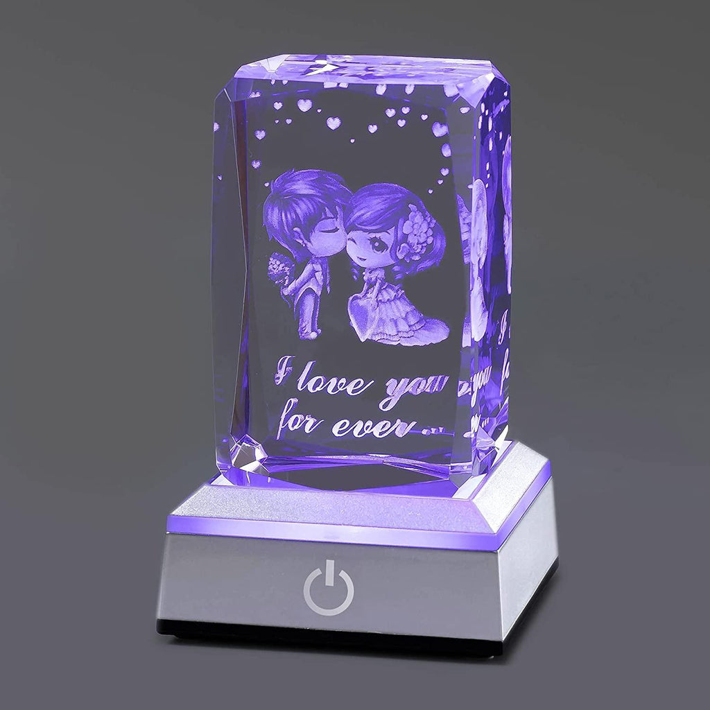 hochance 3D Rose Crysatl with LED Display Base