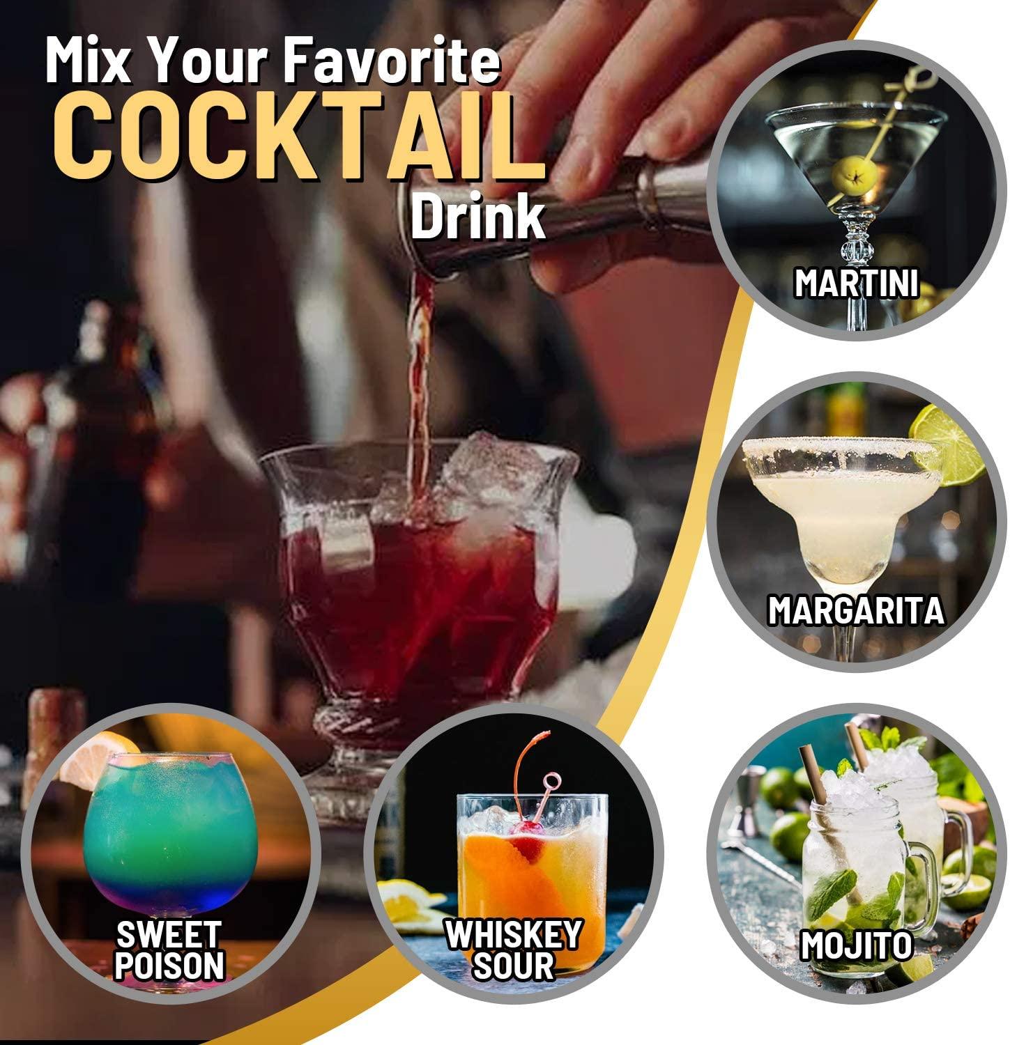 13-Piece Cocktail Bar Set — Stainless Steel Bartender Kit with Recipe Book