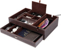 Norwood™ 2-Tier Valet Box with Charging Station — Brown