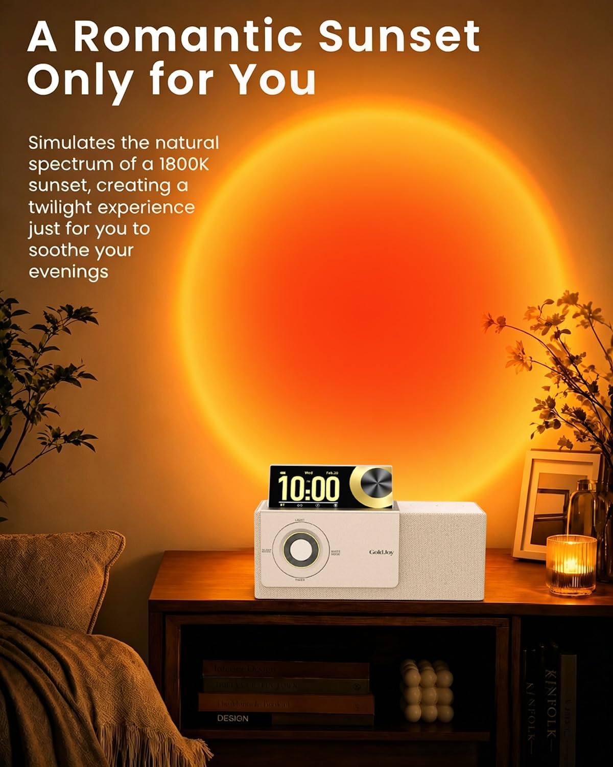 Wireless Bluetooth Speaker with Sunset Light