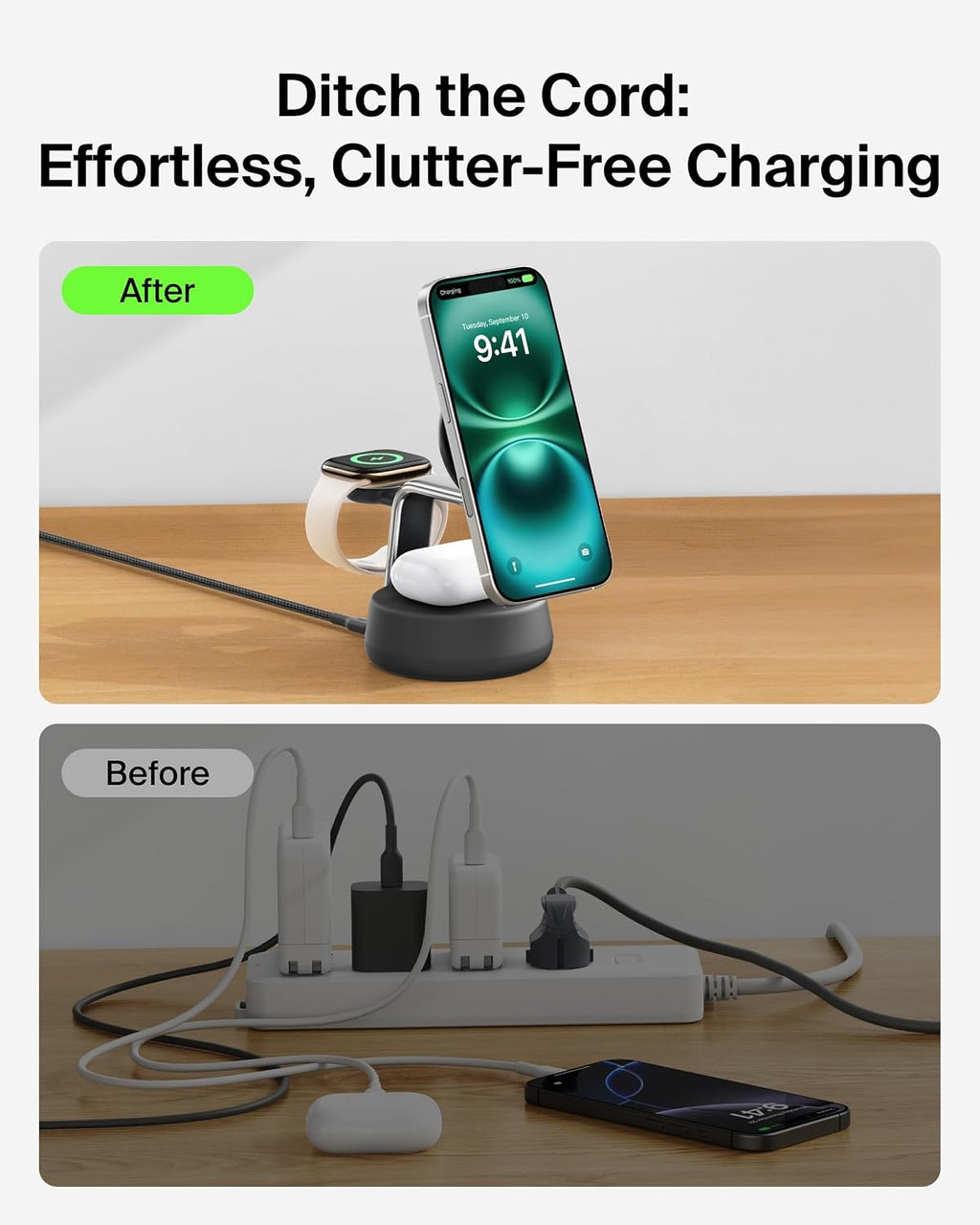 Belkin 3 in 1 Qi2 Wireless Charging Dock Stand 25W Active Co