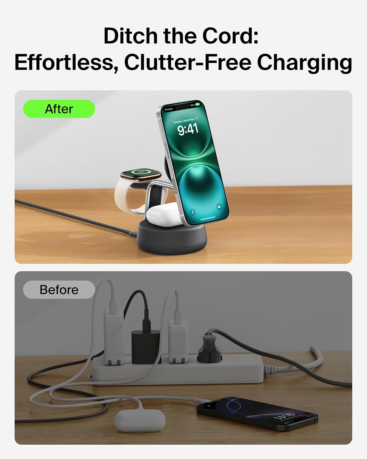 Belkin 3 in 1 Qi2 Wireless Charging Dock Stand 25W Active Co