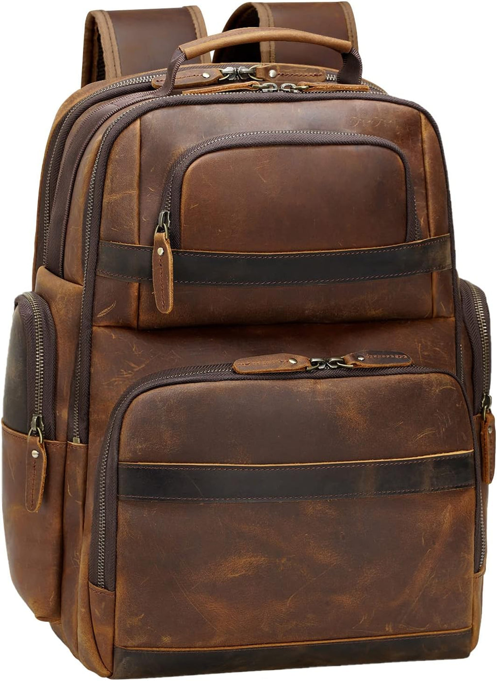 Ashcroft™ Vintage Leather Laptop Backpack — 15.6″ Business Rucksack