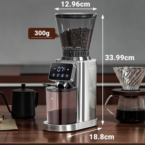 AMZCHEF Conical Burr Electric Coffee Grinder