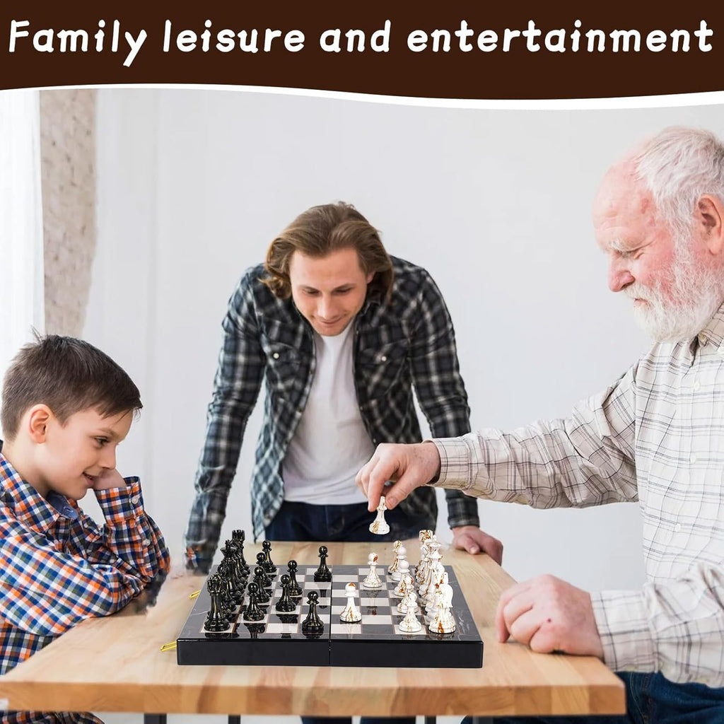 15" Large Chess Set for Adults Kids with Weighted Acrylic Ch