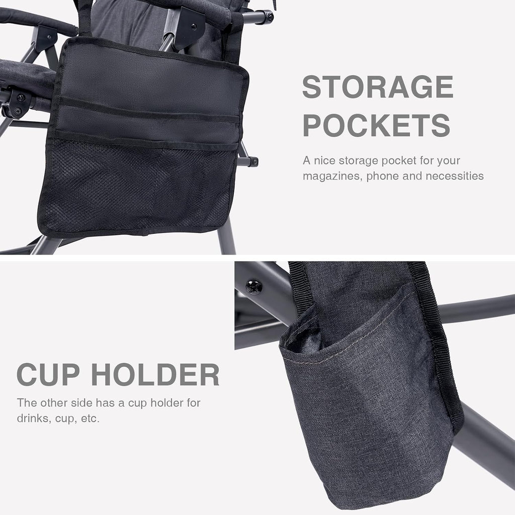 EVER ADVANCED Oversized Folding Rocking Camping Chair