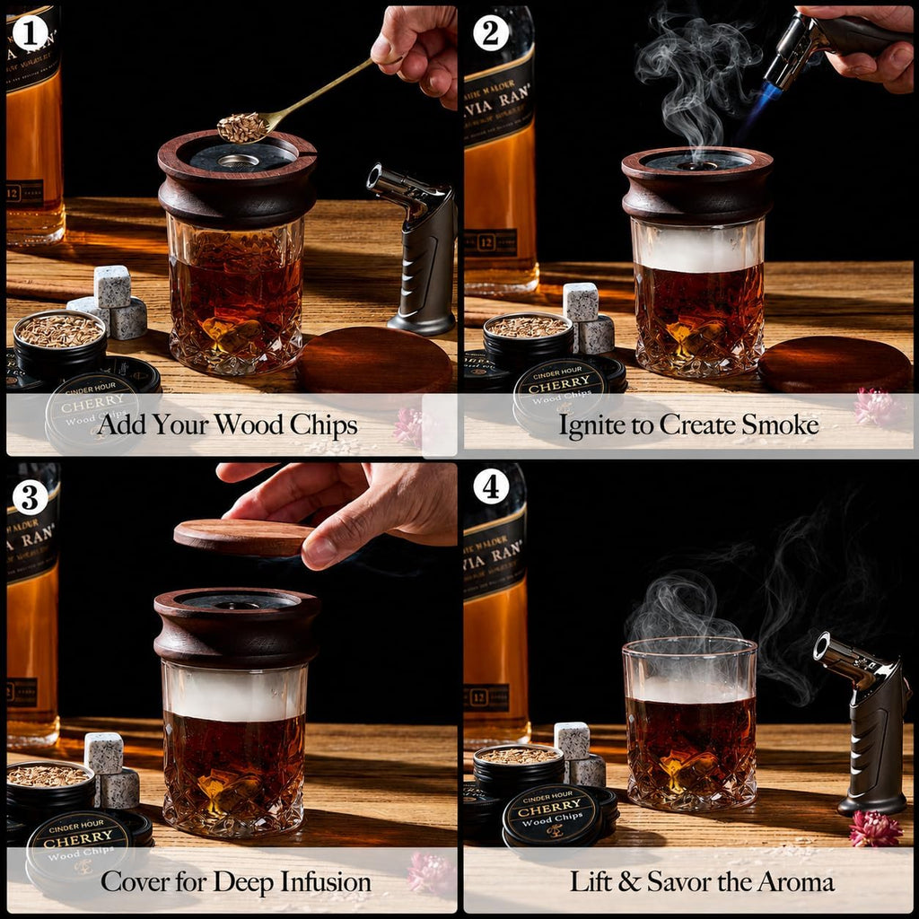 Emberton™ Whisky Smoker Gift Box — Torch, Whisky Stones & Ice Ball Moulds