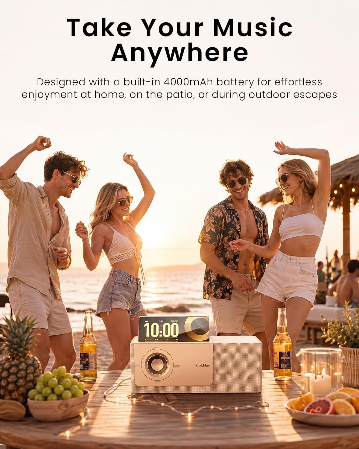 Wireless Bluetooth Speaker with Sunset Light