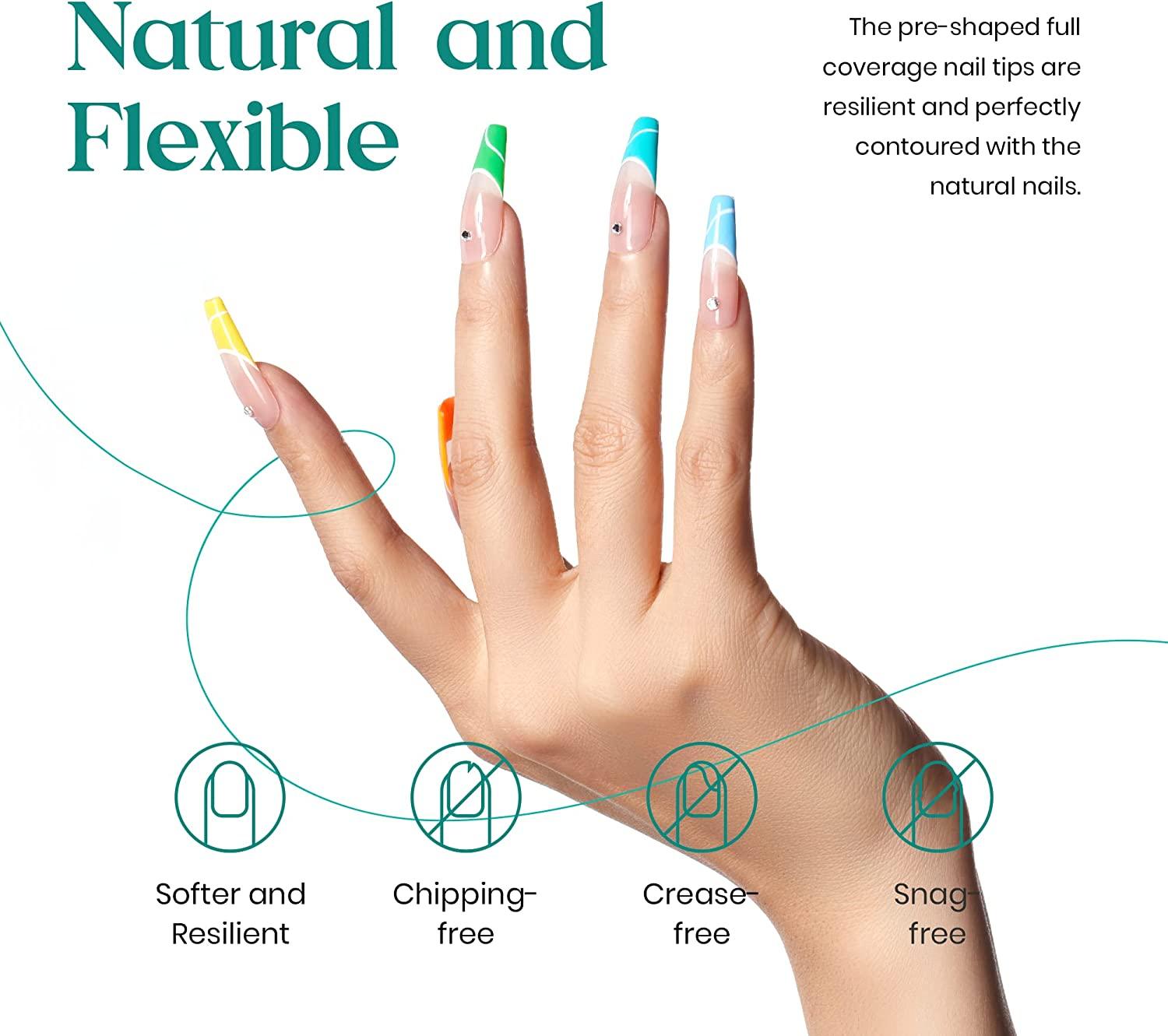 Beetles Nail Tips and Glue Gel Nail Kit