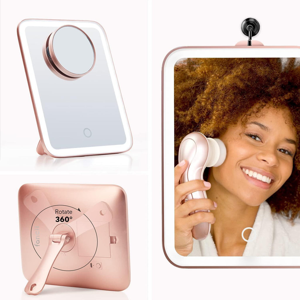Fancii Portable LED Makeup Mirror with 3 Adjustable Light Settings
