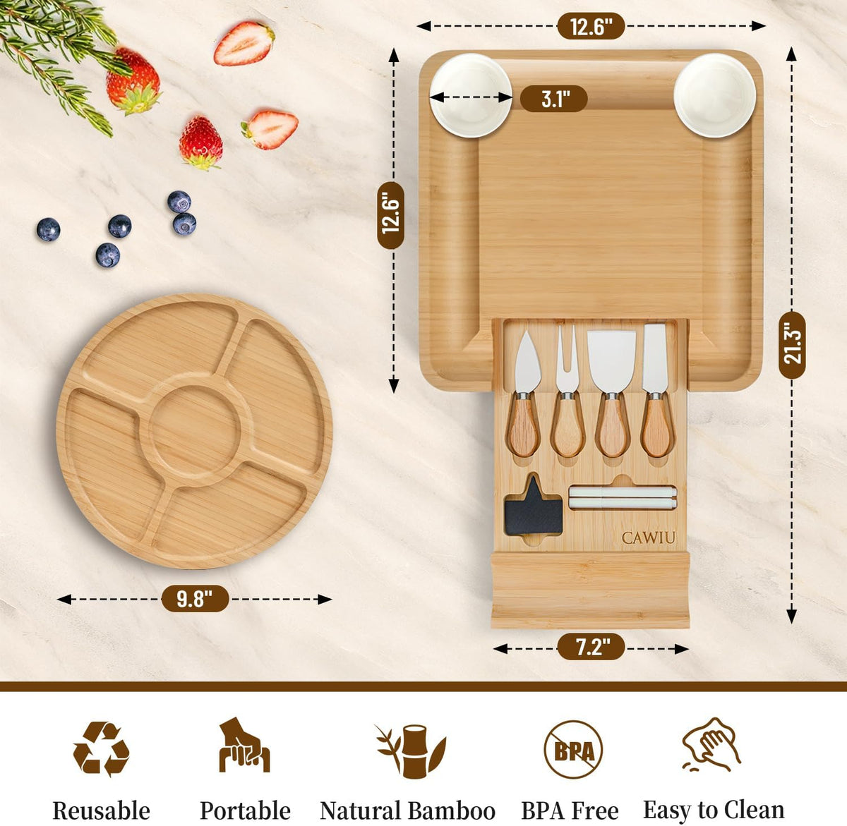 Premium Charcuterie Board with Lid