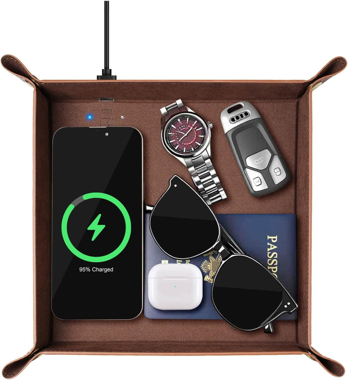 Norwood™ 15W Wireless Charging Valet Tray — Foldable