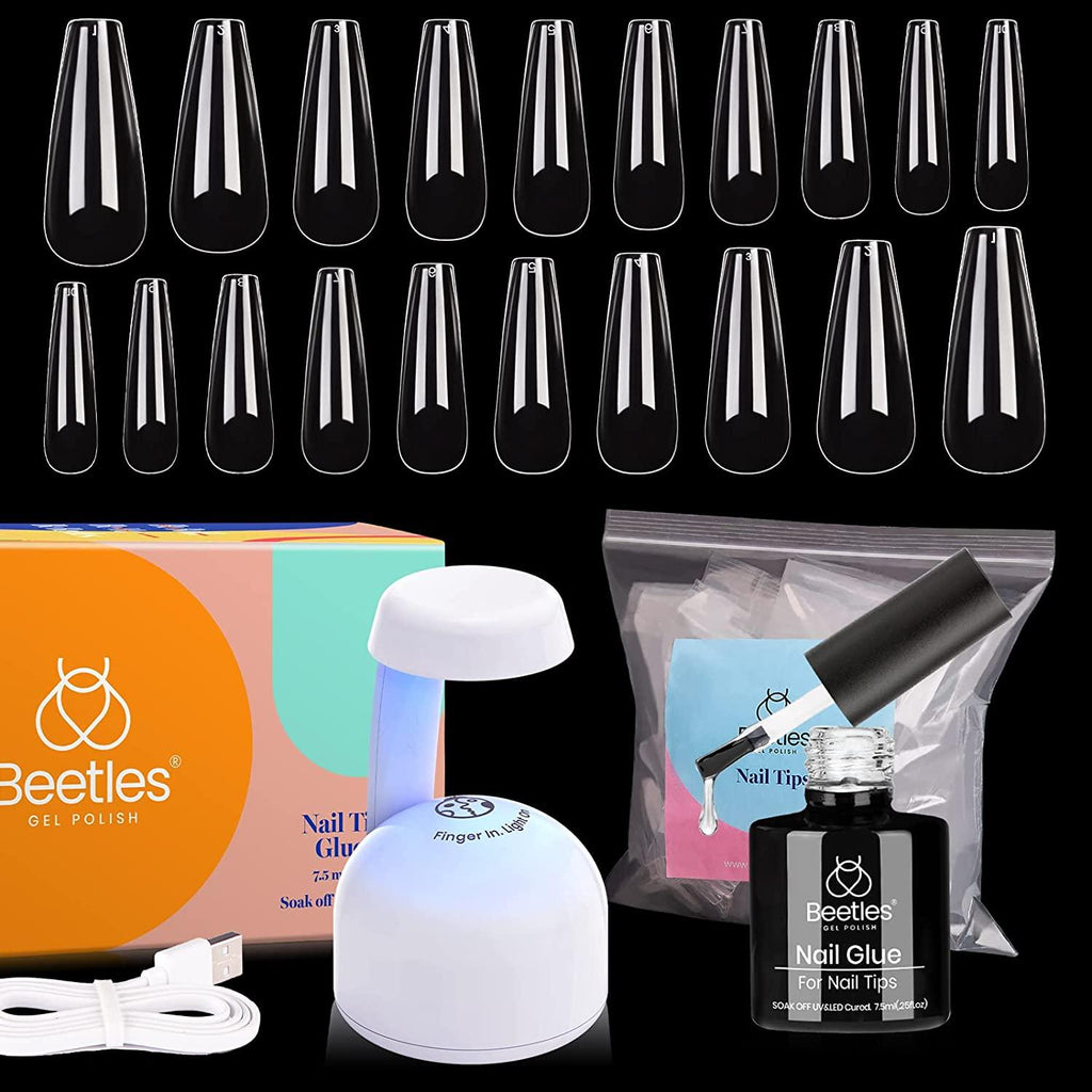 Beetles Nail Tips and Glue Gel Nail Kit