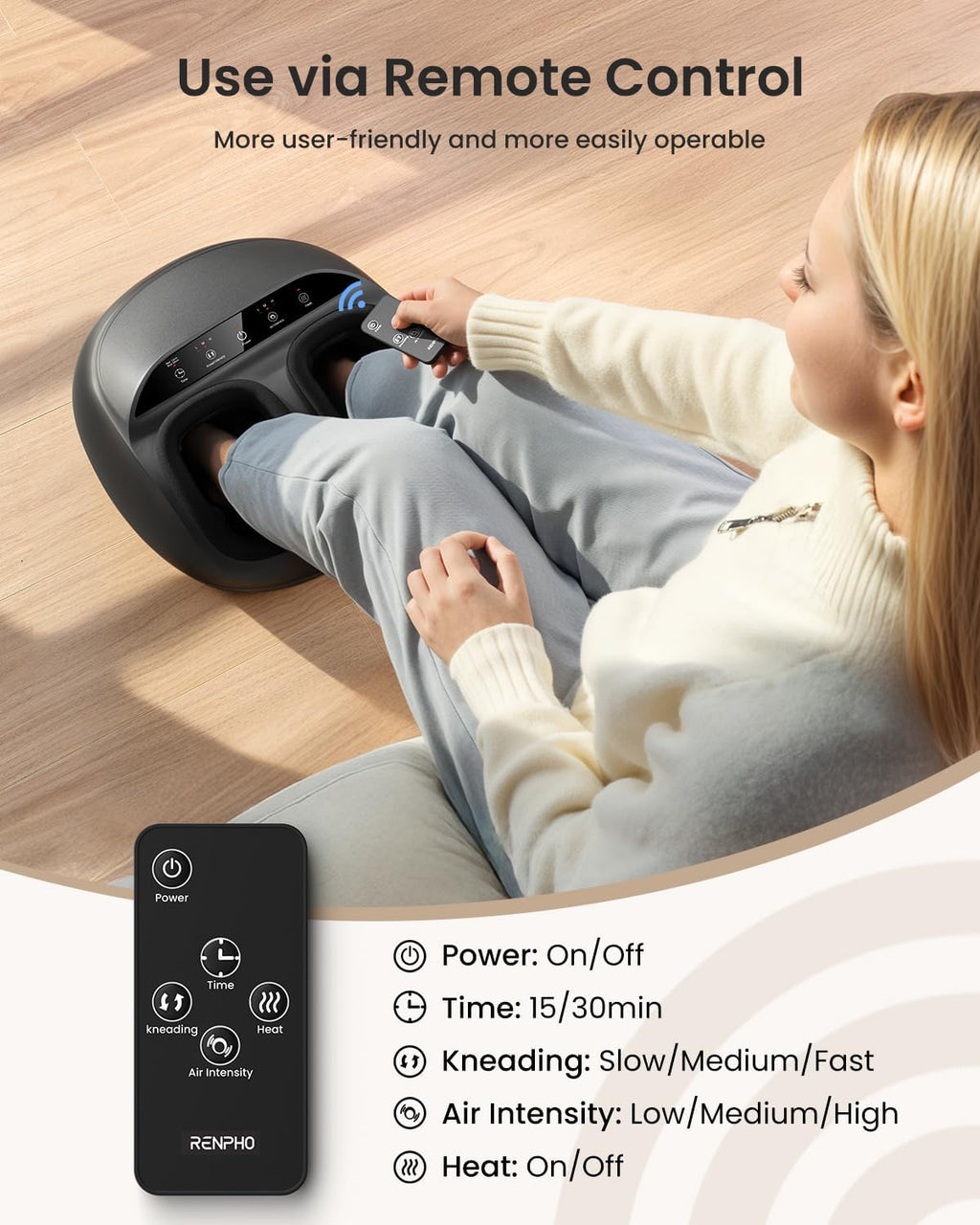 RENPHO Shiatsu Full Foot Massager with Heat